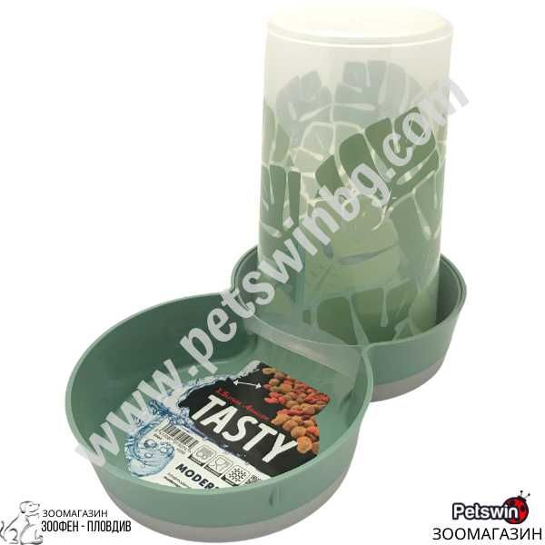 Диспенсър за Суха Храна/Вода - за Куче/Коте - 1.5L - Eden - Moderna