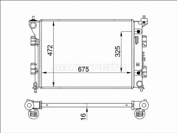 Радиатор двигателя Kia K5