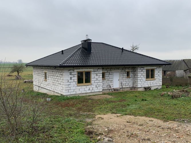 Монтаж кровли и фасада.