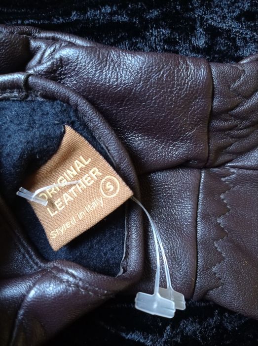 Manusi piele naturala maro S styled in Italy