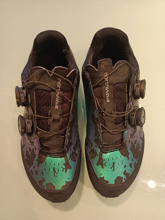 Northwave REBEL 3 - pantofi pentru ciclism MTB XC - ALBASTRU VERDE