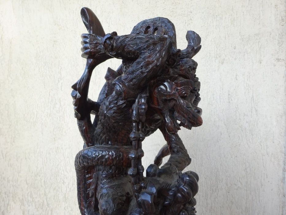 Sculptura in lemn de mahon, Bali, Indonezia - Splendida piesa lucrata