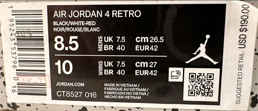 Jordan 4 Retro Red Thunder