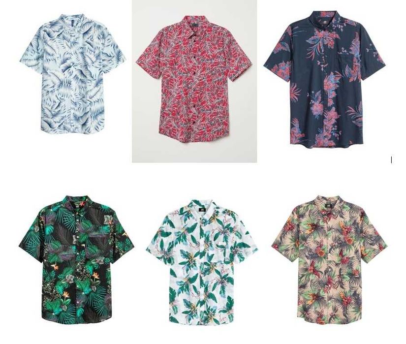 H&M - 7 camasi maneca scurta, bumbac mar.S/M (talie=100) noi, eticheta