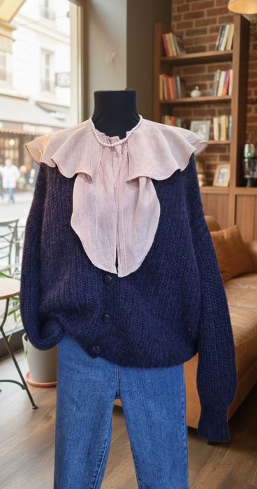 Cardigan bleumarin oversize Sezane