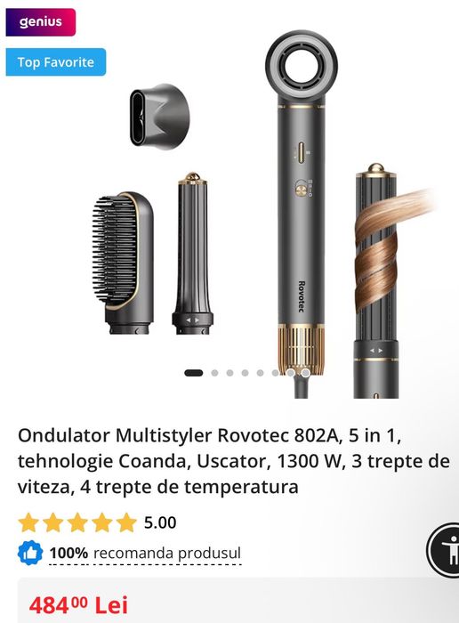 Rovotec Multistyler ondulator dupe pentru Dyson Airwrap