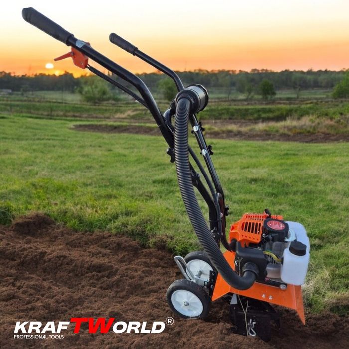 Мини мотофреза бензинова KraftWorld – двутактов мулти култиватор