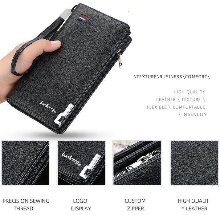 Мъжки портфейл Baellerry с джоб за телефон и RFID защита