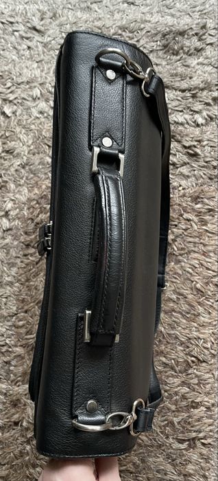 Servieta/geanta din piele naturala neagra office