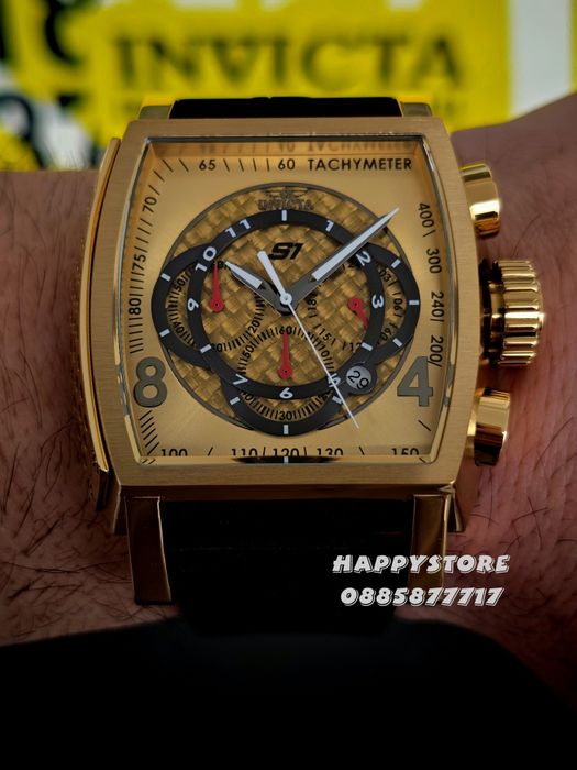 INVICTA S1 Rally Concentric gold black 48 mm, Инвикта нов мъжки часовник