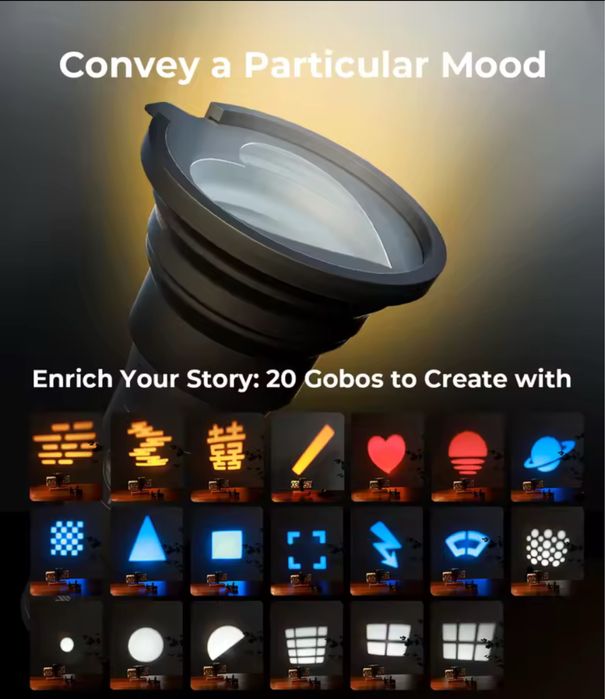 Портативен Гобо  проектор фото видео камер подкаст RGB