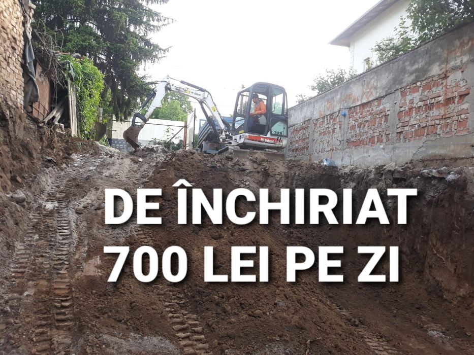 Închiriez prestez servici bobcat buldoexcavator picon miniexcavator