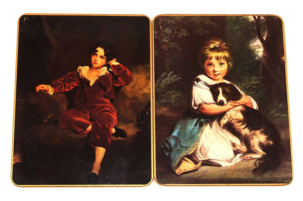 Set 6 litografii dupa pictori celebri, suport lemn, Made in England