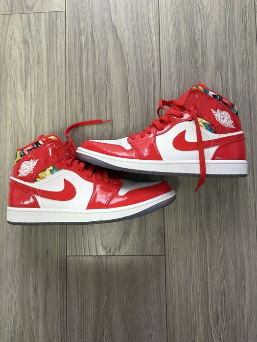 Air Jordan 1 Mid “Barcelona Sweater” Red Patent – ORIGINALI marimea 45