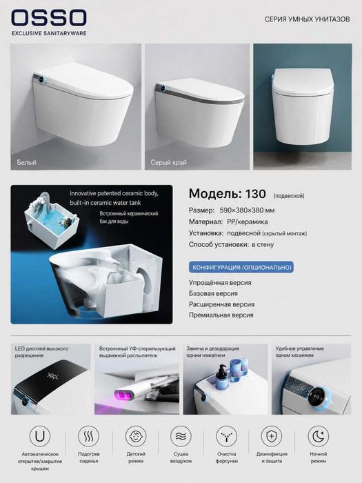 Умный унитаз топ версия от 360$
