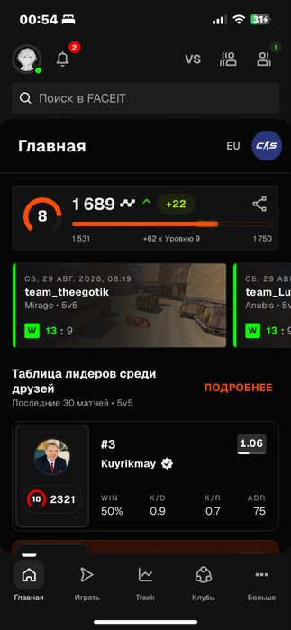 10 LVL faceit CS2