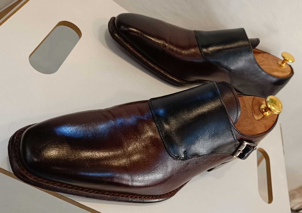 Pantofi monk de lux 39.5 40 Cordwainer lucrati manual piele naturala