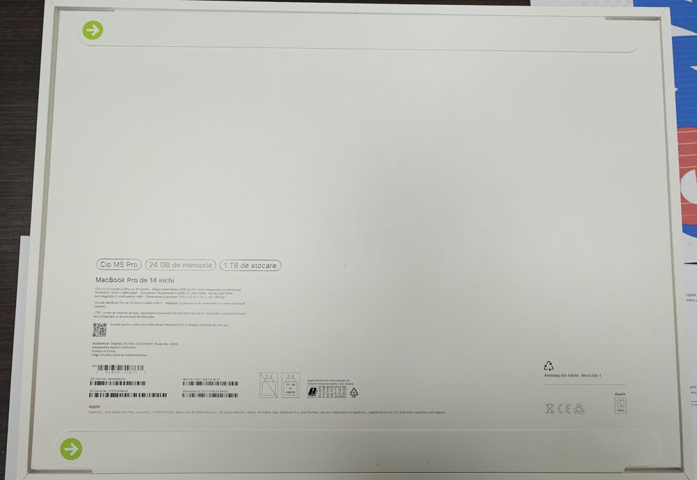 ***ЗАПЕЧАТАН 1TB Лаптоп MacBook Pro M5 Гаранция Emag 2028 г. Black/Черен