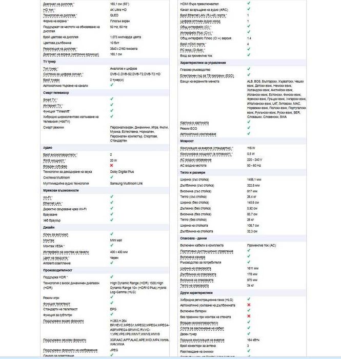 QLED Телевизор 65 Инча Samsung GQ65Q60RGT 4K Ultra HD Smart TV