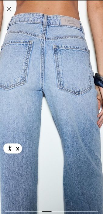 STRADIVARIUS Wide Led Cristal дънки с кристали L-40