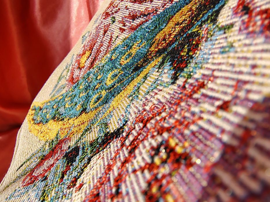 Ghiozdan brodat cu flori, nou