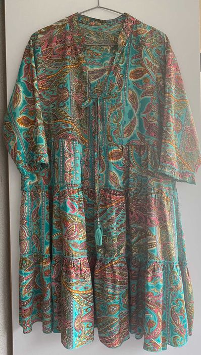 Rochie turcoaz, nou, S/M, pana la genunchi