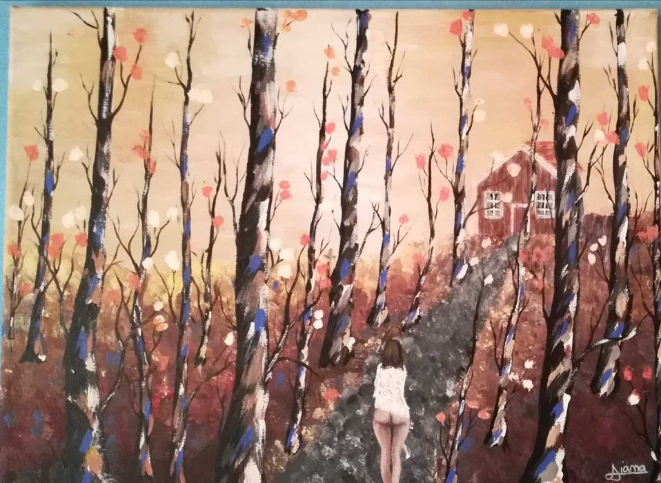 Doua picturi semnate-Fata ratacita 40x30, verificare colet