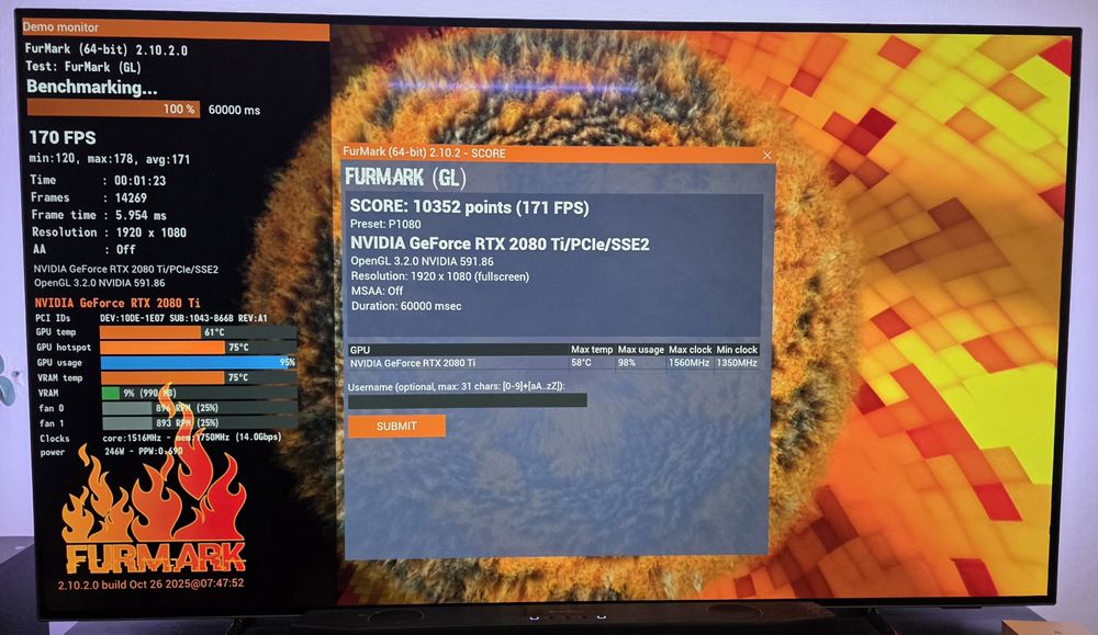 Placa video Rtx 2080TI Asus Rog 11 gb . 1550 Ron