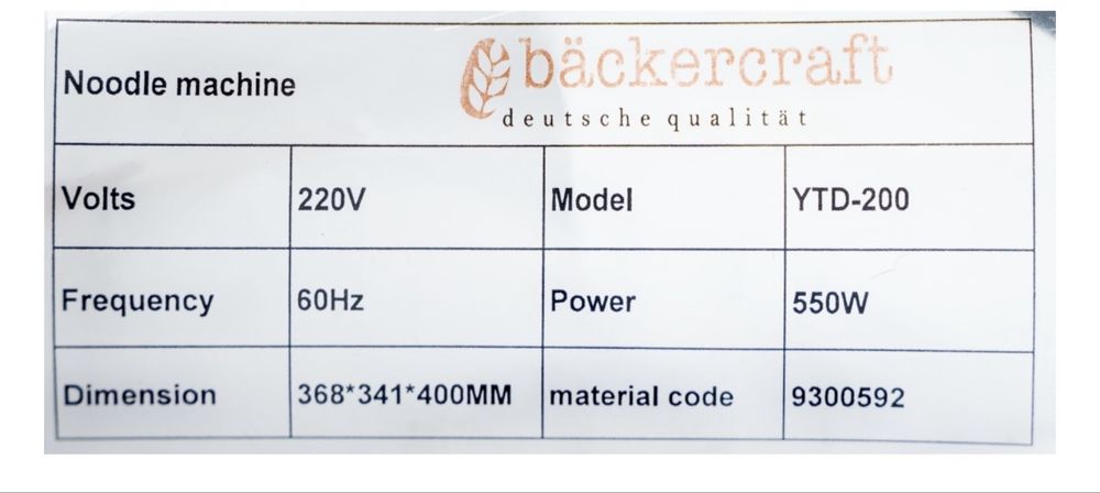 Продам тестораскаточную машину BACKERCRAFT YTD200