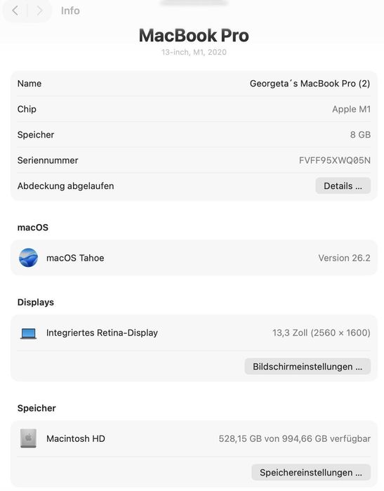 MacBook Pro 13” M1 – 1TB