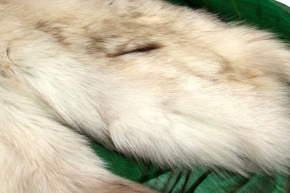 Haina vulpe argintie, blana naturala, mas. 44, Made in Denmark, NOUA