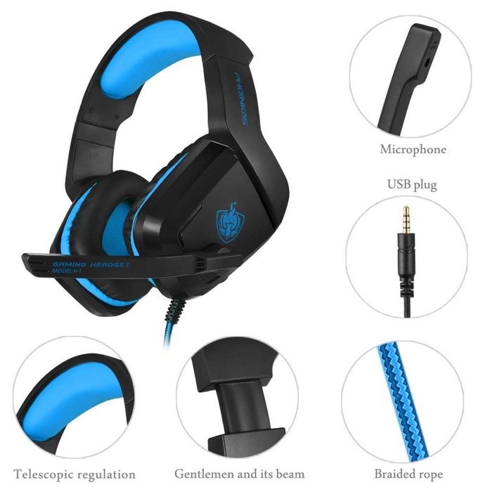 Големи геймърски слушалки с микрофон  PHOINIKAS H-1 - EP4