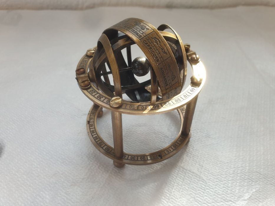 Античен  глобус. Антична бронзова гравирана армиларна сфера