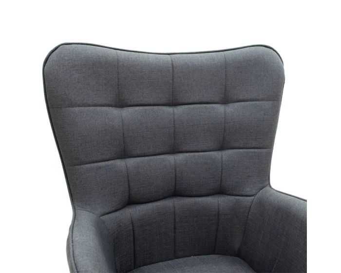 Кресло с табуретка Maddison, цвят антрацит