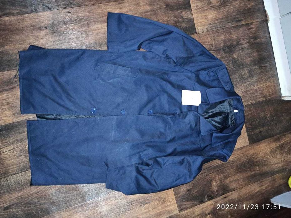 Плащ мужской военный синего цвета