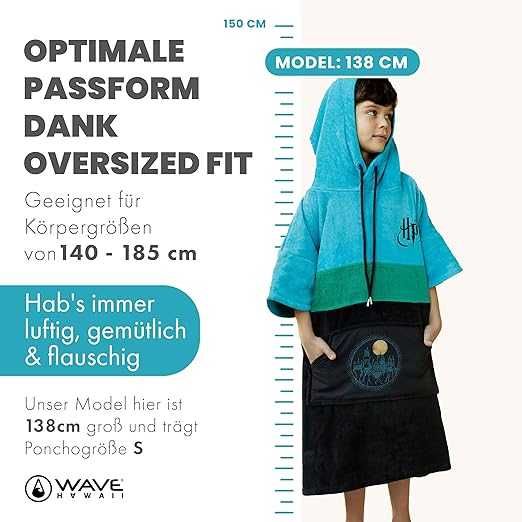 WAVE HAWAII Пончо за баня Harry-Potter M 140-185 см