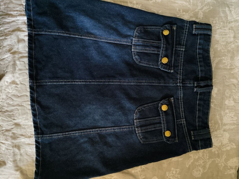 Джинсовая юбка трапеция