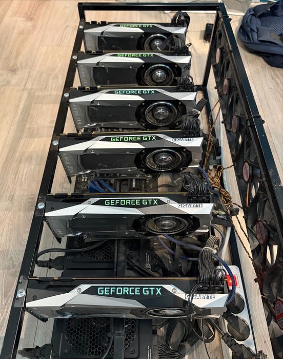 Майнинг риг с 6× NVIDIA GeForce GTX 1080 Ti Founders Edition 11GB