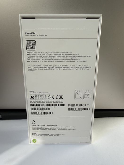 iPhone 18 Pro Burgundy 2TB -Нов!