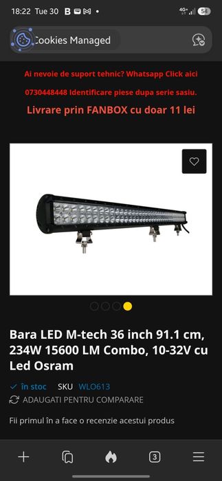 Bară LED 36 inch 91 cm
