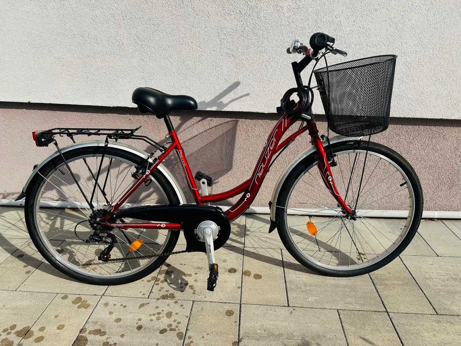 BICICLETA DAMA NEUZER TREKKING Cadru si Furca din otel 26'' Rosu Rubin Stare IMPECABILA