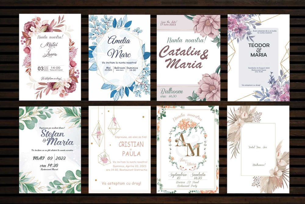 Invitatii nunta/botez, Carti vizita, Diplome, Pliante, Afise, Logo-uri