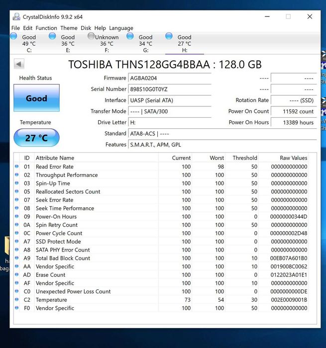 ssd TOSHIBA thns128gg4bbaa