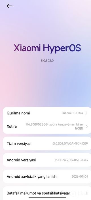 Xiaomi 15 ultra 16/528