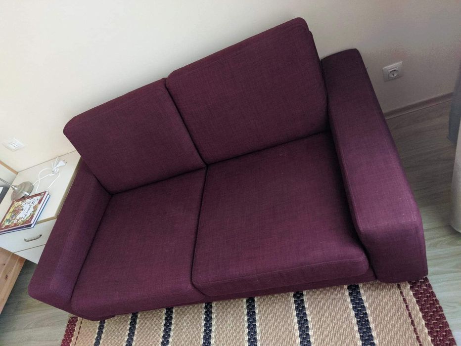 Двойка канапе, бордо + 3бр възглавници