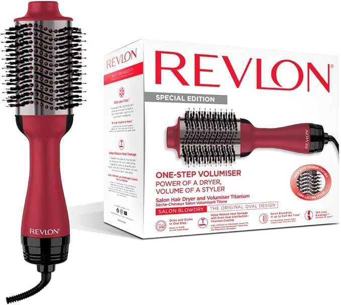 Електрическа четка Revlon Special Edition One-Step Volumiser Titanium, RVDR5279UKE, йонизация, Чанта за пътуване