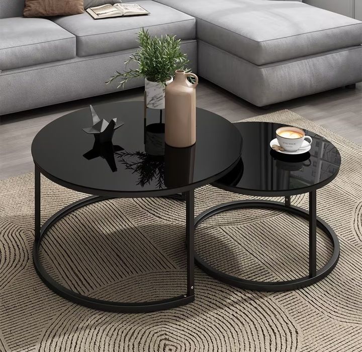 Две холни маси метал + стъкло 9358