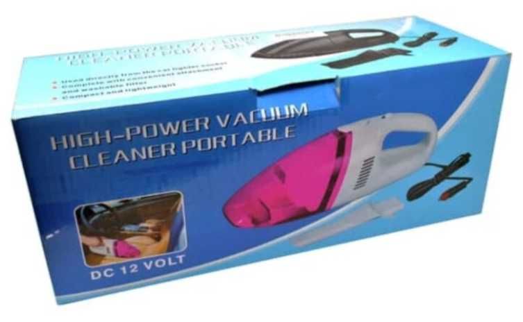 Ръчна прахосмукачка за кола, 12V, розова