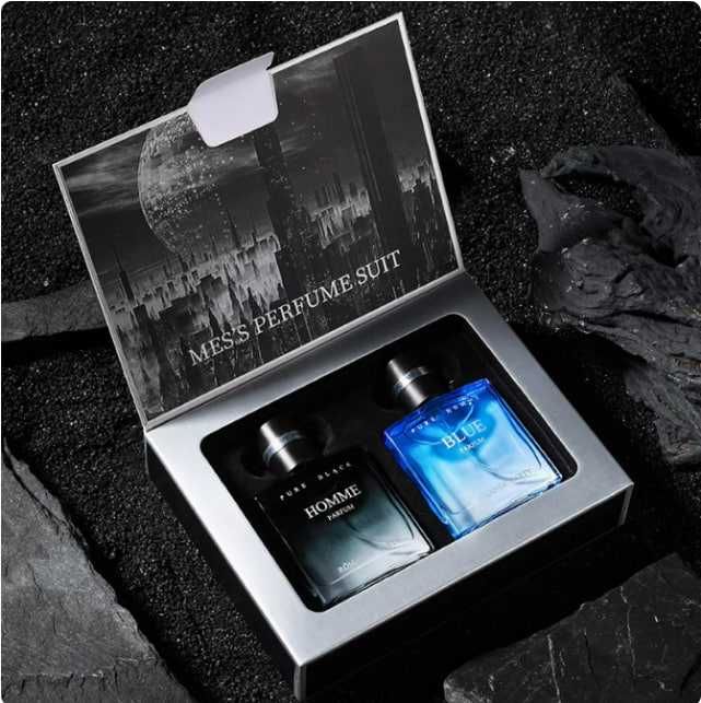 набор мужских духов в подарочной коробке из 2 частей