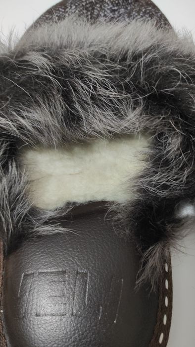 Дамски домашни чехли вълна и естествен косъм номер 38